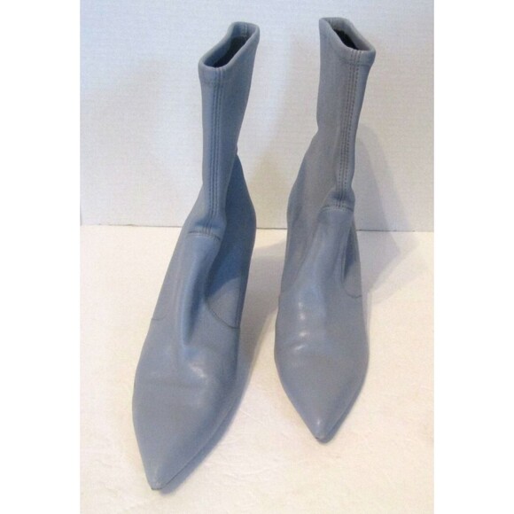 Stuart Weitzman Rapture Booties Dovetail Blue Gray Nappa Leather Heels Size 9.5 - Picture 3 of 7